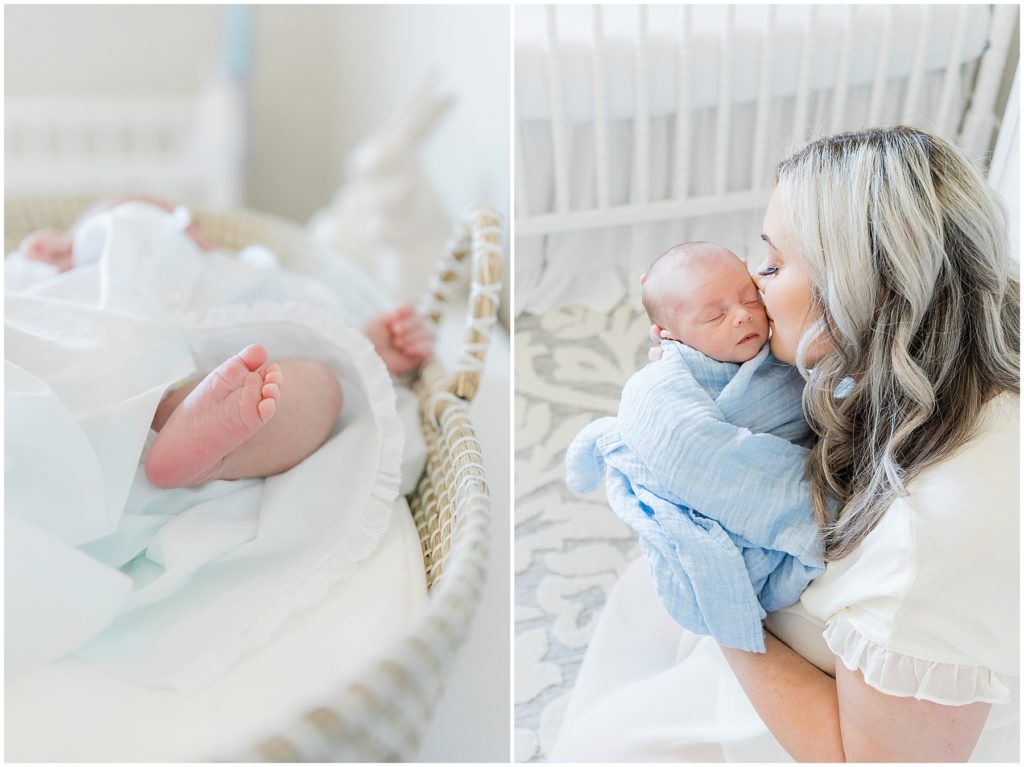 alabama maternity photographers mom snuggles infant