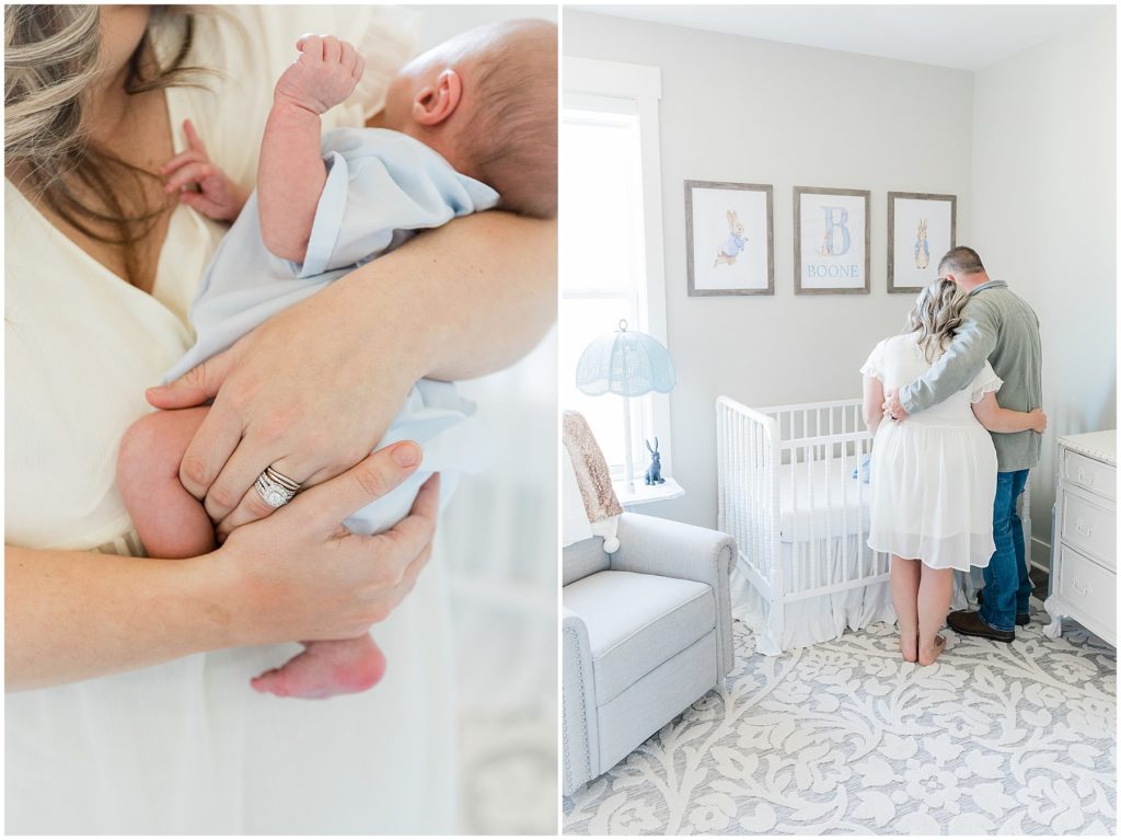 alabama maternity photographers mom snuggles infant