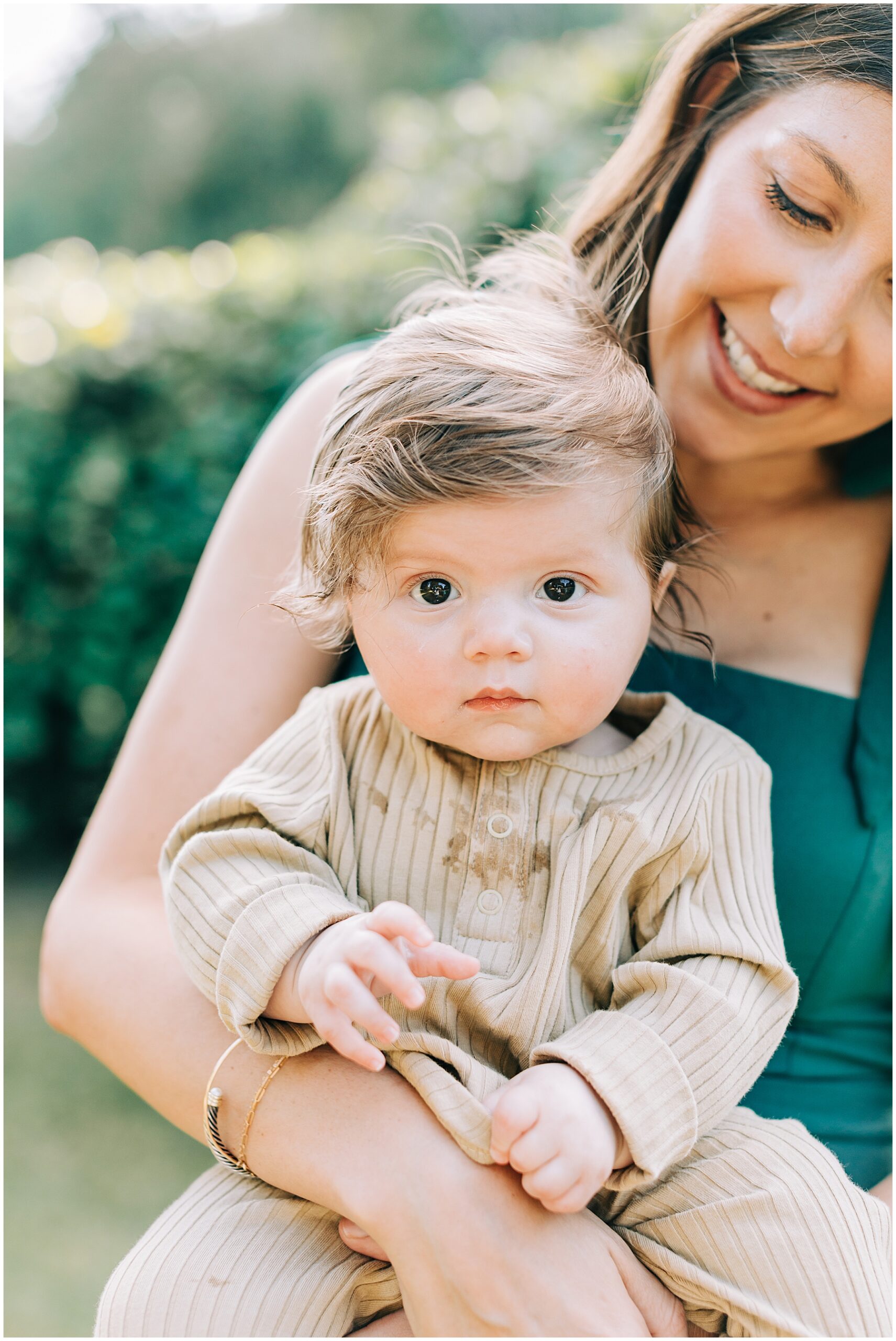 four month old boy held by mother mommy and me auburn alabama