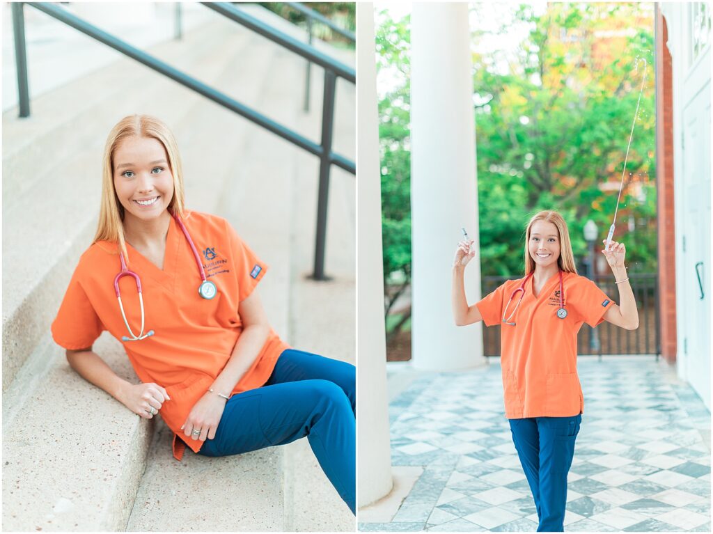 scrubs and stethoscope grad pictures auburn university nursing student