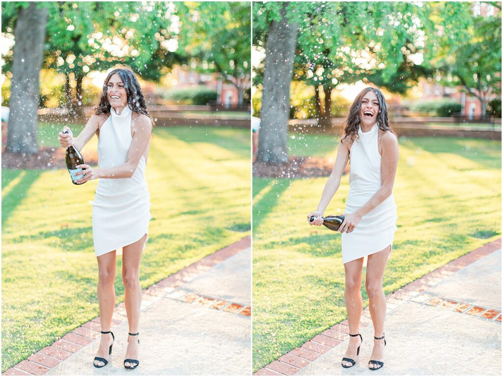 champagne pop auburn grad session