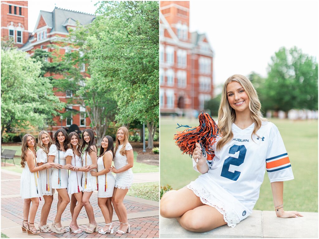 grad pictures at Auburn University samford lawn group