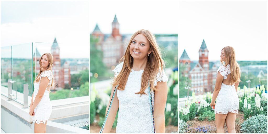 auburn university grad photographer group session walts on the roof laurel hotel auburn