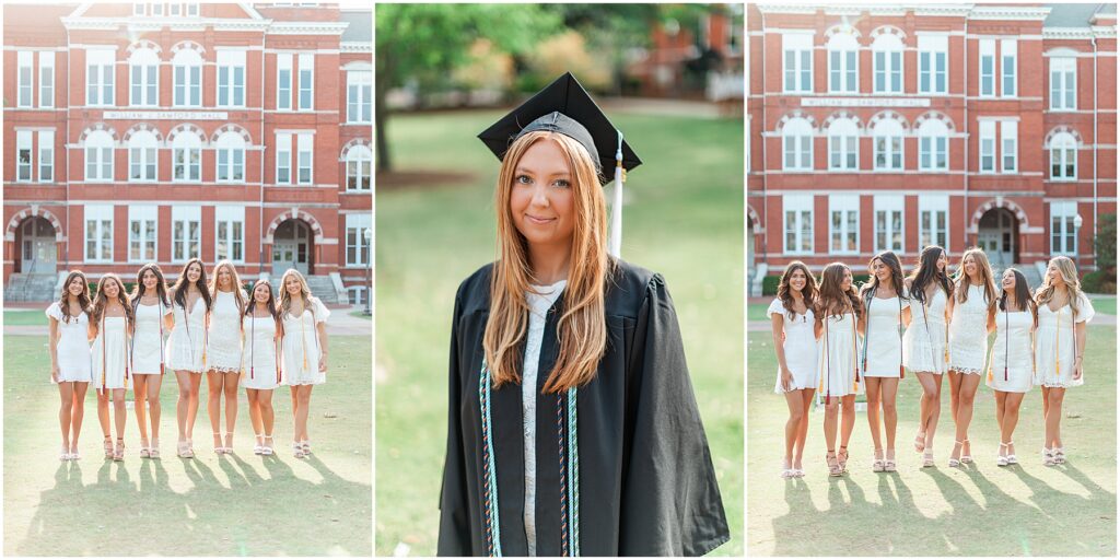 auburn university grad photographer group session samford lawn